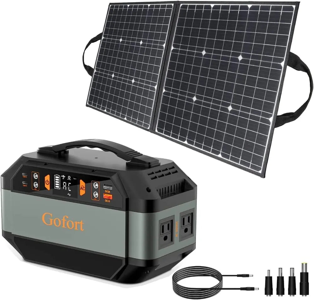 GOFORT 330W Portable Power Station + 100W Solar Panel — Solar Generator Kit