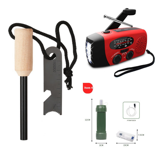 Solar Hand Crank Emergency Radio — 4-in-1 Survival Kit