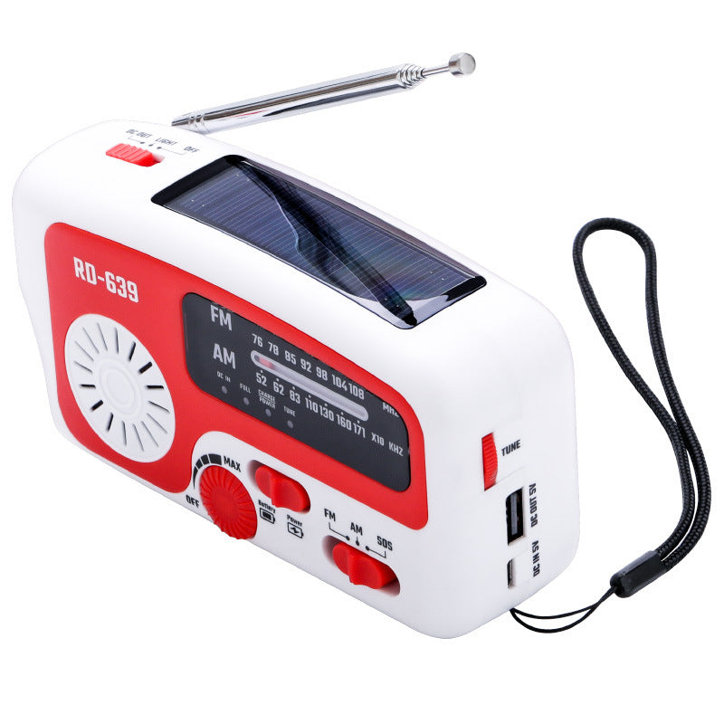 Solar Hand Crank Emergency Radio RD-639 — AM/FM/SOS with Flashlight
