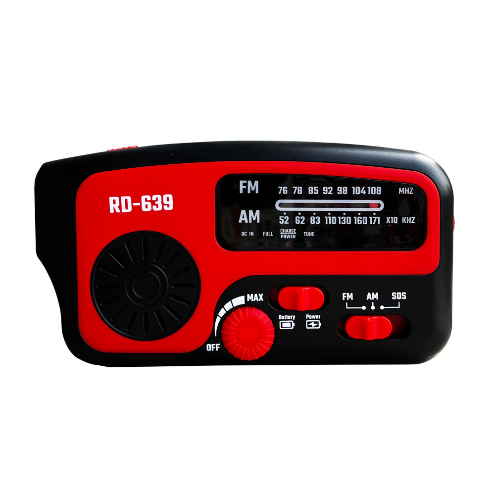 Solar Hand Crank Emergency Radio RD-639 — AM/FM/SOS with Flashlight